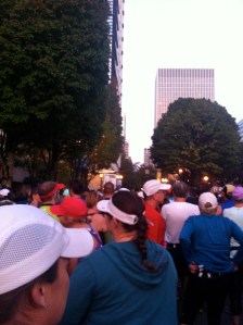 Singing a song and waiting for the race to start