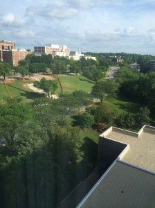 Our view from the Sheraton hotel. We look down on Gillham Rd, which is THE actual Hospital Hill. It's a loooong one.