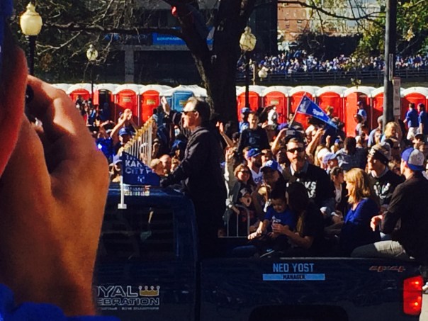 Ned Yost is big pimpin' with the trophy